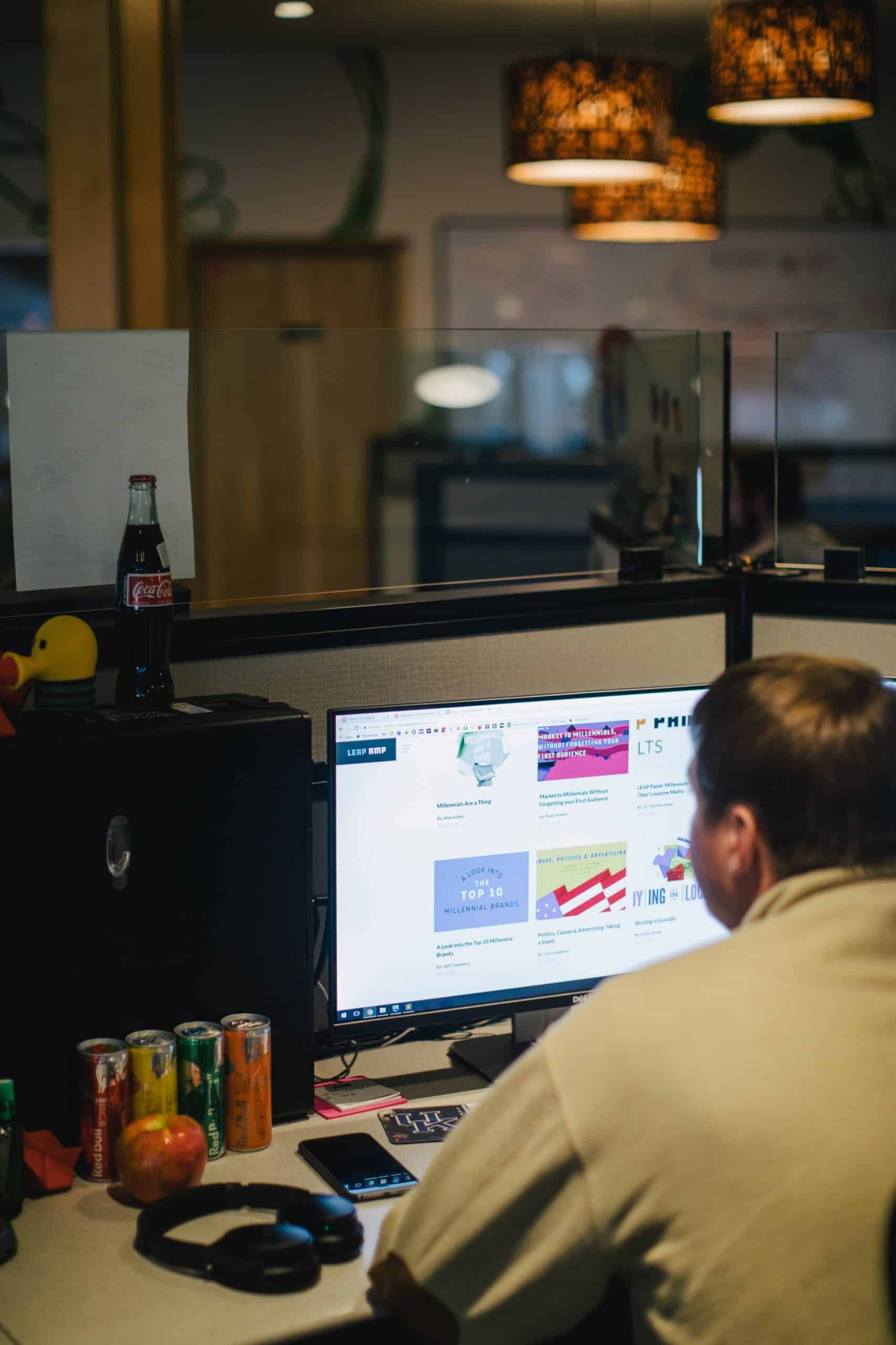 person working at desk in office