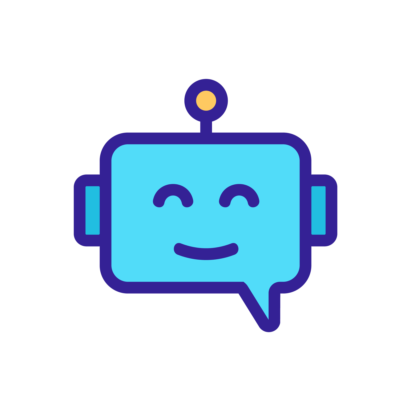 Chat bot icon vector. Isolated contour symbol illustration