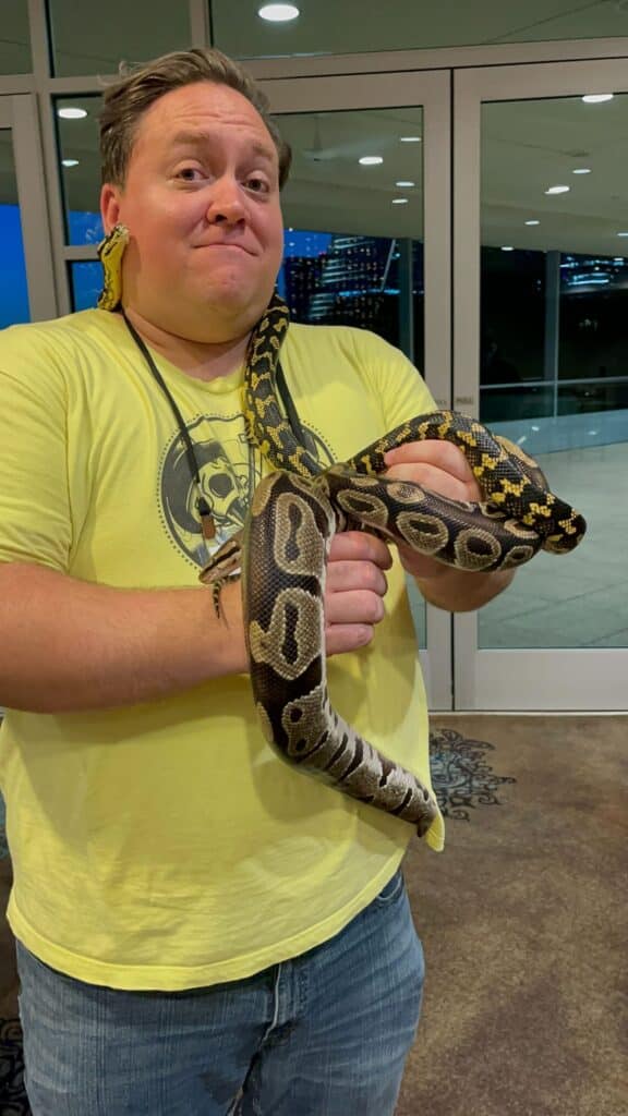 Image of John with snake